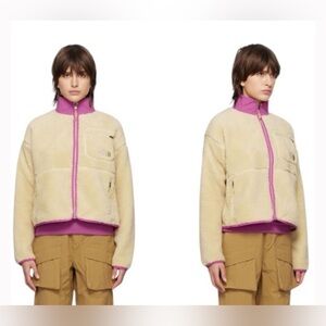 The North Face PLUS EXTREME PILE JACKET Beige and Purple Fleece Jacket SIZE 1X